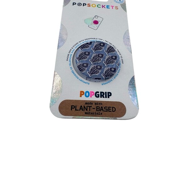 BRAND NEW POP SOCKET SCHOOL TIME POP GRIP SUPPORT STAND BLUE FISH CLEAR - Picture 2 of 3